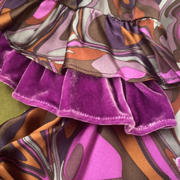 Nanette Lapore Silk Charmeuse Velvet Flouncy Top - Picture 10 of 10